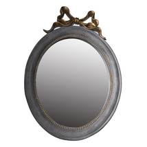 11X15.6&quot; Oval French Chic Vintage Wall Mirror With Gold Bow - £38.76 GBP