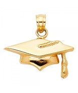 14K Yellow Gold Graduation Hat Pendant - £181.27 GBP