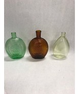 Lot 3 Vintage colored glass bottles swirl Mid century Hollywood Regency ... - £32.62 GBP