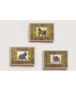 Trio Elephant, Horse &amp; Camel Set of 3 Indian Miniature Handmade Painting... - £94.34 GBP