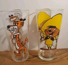 1973 Looney Tunes Pepsi Collector Glasses Cool Cat &amp; Speedy Gonzalez Lot... - £26.06 GBP