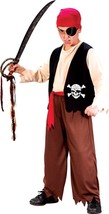 Fun World Boy&#39;s Playful Pirate Child Costume Standard One Size Fits Most - £15.99 GBP