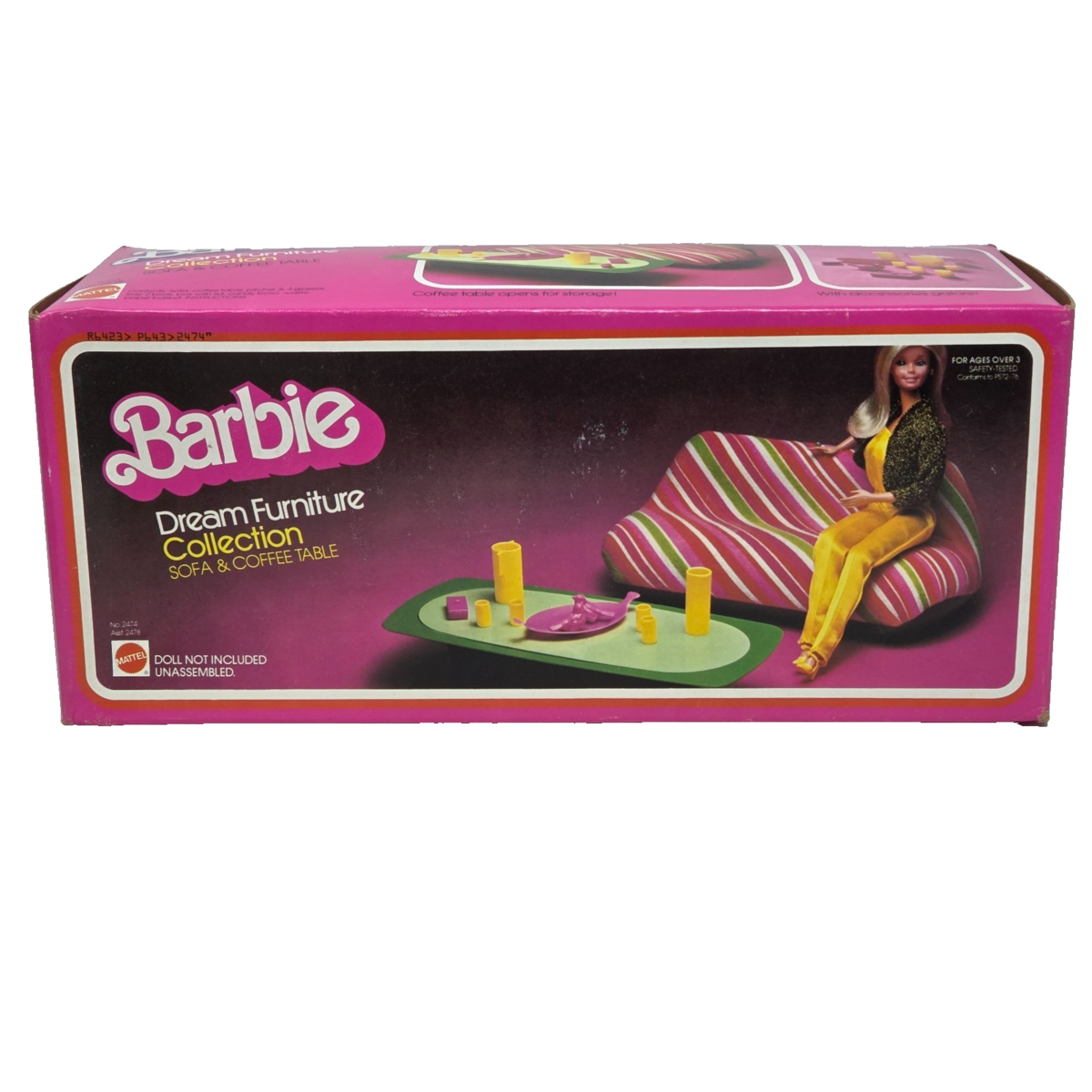 VINTAGE 1978 BARBIE DREAM HOUSE FURNITURE SOFA COFFEE TABLE 2474 NEW SEALED - $75.05