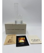 Nybro crystal Sweden votive candle holder Oscarsborg watch tower Box /COA - $76.50
