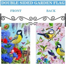 ~  Birds/Flowers ~ Burlap Double Sided ~2 designs~ Small Yard Flag 12&quot; x... - £9.43 GBP