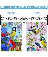 ~  Birds/Flowers ~ Burlap Double Sided ~2 designs~ Small Yard Flag 12&quot; x... - $12.00