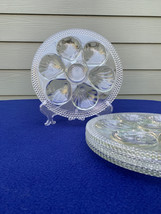 Glass Oyster plates in the style of Lalique Nippon (unmarked) vtg w/ beaded edge - £116.37 GBP