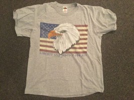 Fruit of the Loom American Flag &amp; Eagle T-Shirt, Size L - $7.60