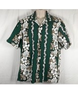Hawaii Brand Aloha Shirt Hibiscus &amp; Monstera Large - £16.55 GBP