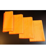 Set of 4 ORANGE TABLE CLOTHS Heavy Cotton Weave 14&quot; x 14 1/2&quot; - $9.48 CAD