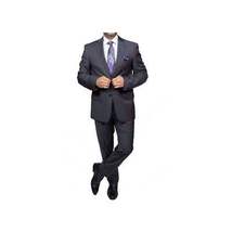 Mens DKNY 100% Wool Two Button Notch Lapel Slim fit Shark Texture 1364 Dark Gray image 5