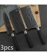 Professional Chef Knife Set Damascus Laser Pattern Meat Vegetable Choppi... - $29.60