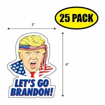 25pc -3&quot; X 4&quot; Trump Let&#39;s Go Brandon Sticker Decal Humor Funny Biden VG0014 - £12.82 GBP