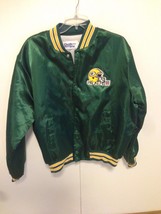 Vintage Vert Bay Packers Craie Ligne NFL Football Équipe Satin Démarreur Veste L - £60.34 GBP