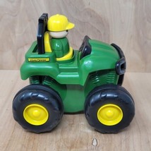 John Deere Plastic Push &amp; Go Rolling Tractor With Farmer 8&quot; L x 6&quot; W x 7&quot;T - £9.36 GBP