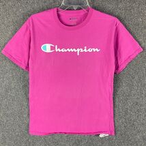 Champion T-Shirt Women&#39;s Medium Short Sleeve 100% Cotton Pink Adults Cas... - $13.94 CAD