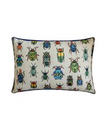 Crawling Critters - Blue Linen Lumbar Pillow Cover - $28.30 - $200.00