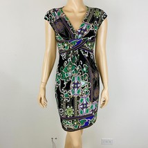 Cache Colorful Whimsical Bohemian Women&#39;s Size 2 Lined Twist Waist Mini Dress - $71.99