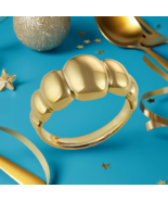 Polished Gold Puffy Dome Croissant Ring for Women – Yellow, White, Rose ... - $342.99 CAD+