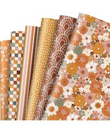 12 Sheet Boho Floral Wrapping Paper 6 Designs Retro Flower Rainbow Art P... - £17.44 GBP