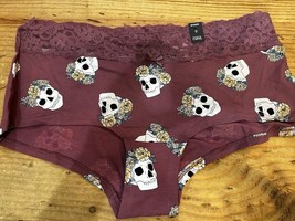 Torrid Purple Skull Print Wide Lace Boyshort Panty Size Large (0) - $15.99