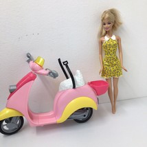 Barbie Vespa Scooter Moped Pink &amp; A Barbie Doll - No Kick Stand - $17.51