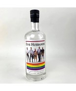Five Husbands LGBTQ Pride EMPTY Vodka Bottle 2021 Utah Men with Roosters  - $29.39