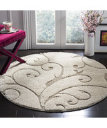 SAFAVIEH Florida Shag Collection Area Rug - 5&#39; Round Cream Beige (SG455-... - €68,19 EUR