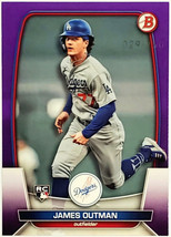  James Outman Rookie Purple Border Sp /250 2023 Bowman #13, Dodgers Rookie! - £78.65 GBP