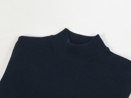 Men's Sweater Knit By BRANGO Turkey Mock Neck Cotton Blend 21050 Navy Blue image 8
