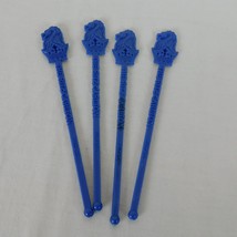 4 Ritz Carlton Chicago Lion Stir Swizzle Stick Blue Drink Coffee Cocktai... - $14.52