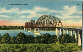 Postcard Liberty Memorial Bridge Bismarck North Dakota Posted 1946 - £11.44 GBP