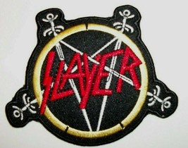 Slayer Heavy Metal Rock Patch~Embroidered~3 7/8&quot; x 3 1/4&quot;~Iron or Sew on - $4.17