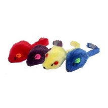 Multi Pet Cat Toys Colored Mice, 4 Count Toy Mouse - £9.48 GBP