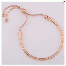 Adjustable rose gold slider starter charm bracelet adjusts to fit all sizes - £11.08 GBP