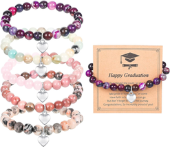 Graduation Gifts for Her 2024 5 Pack Graduation Bracelets Class of 2024 High Sch - £15.79 GBP