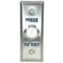RiteAV - (2-PACK) Push To Exit Button Wall Plate, Stainless Steel (Metal Button) - £26.85 GBP