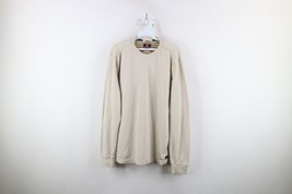 Vintage Quiksilver Surfing Mens Large Faded Thermal Ribbed Knit T-Shirt Beige - £30.92 GBP