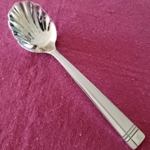 Oneida Amsterdam Stainless Flatware Sugar Shell 5 3/4" Glossy Frosted Accent - $3.95