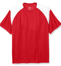 UltraClubs Men&#39;s Cool &amp; Dry Sport Color Block Tee, Red/White, Large, NWT - £5.82 GBP