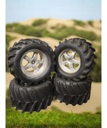 RC Monster Truck Tires 1/10 Scale – Aggressive Off-Road Tread, 4x Durabl... - £28.33 GBP