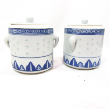 Chinese Dragon Rice Grain Blue Porcelain 3.5-inch Lidded Jar Set(s) - $45.00