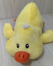 Fiesta yellow duck plush squishy stuffed soft toy lying down laying orange feet - £15.39 GBP