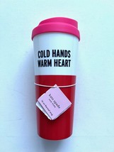 Kate Spade Cold Hands Warm Heart Thermal Coffee Mug Red White Pink - £55.24 GBP