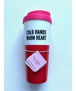 Kate Spade Cold Hands Warm Heart Thermal Coffee Mug Red White Pink - £54.73 GBP