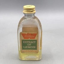 Vintage Watkins Lemon Extract Glass Bottle Advertising Packaging Design - £10.86 GBP