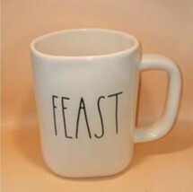 MUG--FEAST--RAE DUNN by Magenta Pottery--new other bottom is scratched  - $26.00