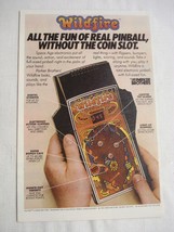 1980 Color Ad Parker Brothers Wildfire Handheld Electronic Pinball - $7.99