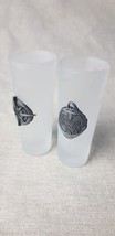 Vintage Pair Of Frosted Holland America Cruise Lines Shot Glasses - £17.99 GBP