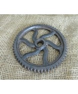 CAST IRON SPROCKET WHEEL GEAR PULLEY PULLY STEAMPUNK 6&quot; INDUSTRIAL RUSTI... - $436.98 MXN
